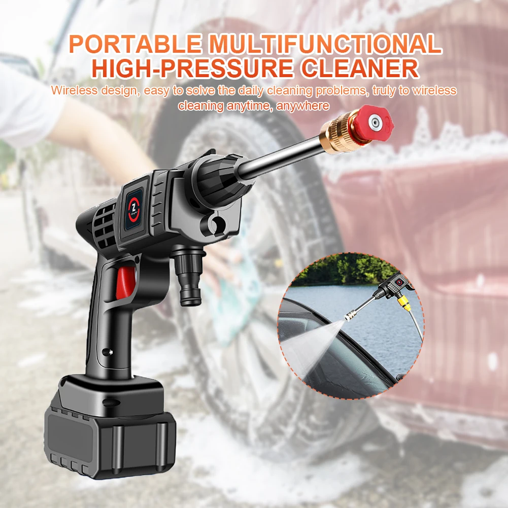 450000mAh Wireless High Pressure Car Wash Washer Gun 60Bar Foam Generator Electric Water Gun Spray Cleaning Auto Washing Device 2