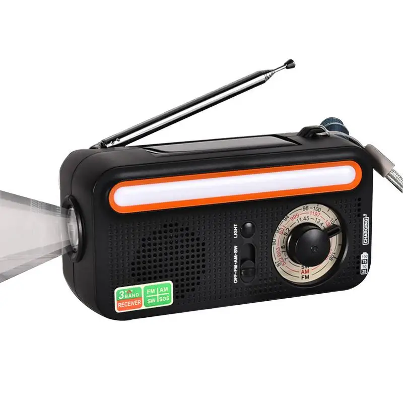

Solar Charging Radio Camping Radio Weather Forecast Outdoor Radio Portable Solar Energy Crank Radio For Outdoor Climbing