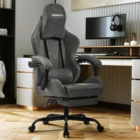 Gaming Chair Retro PU Leather Video Game Chair with Large Lumbar Support, Linkage Armrests, Ergonomic Computer Chair for Gaming 1