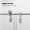 Sliding Shower Door, 56-60“ W X 76” H, Clear Tempered Glass, Frameless with Handle and Waterproof Seal, Sliding Shower Door 2
