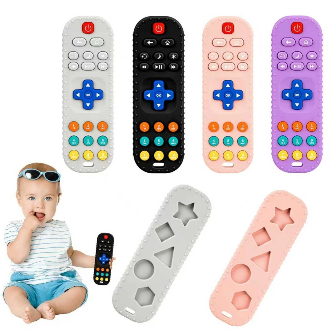 Teething Toys for 0-12 Month Babies - Baby TV Remote Control Shaped Toy - Baby Teether Suitable for Boys and Girls - 2