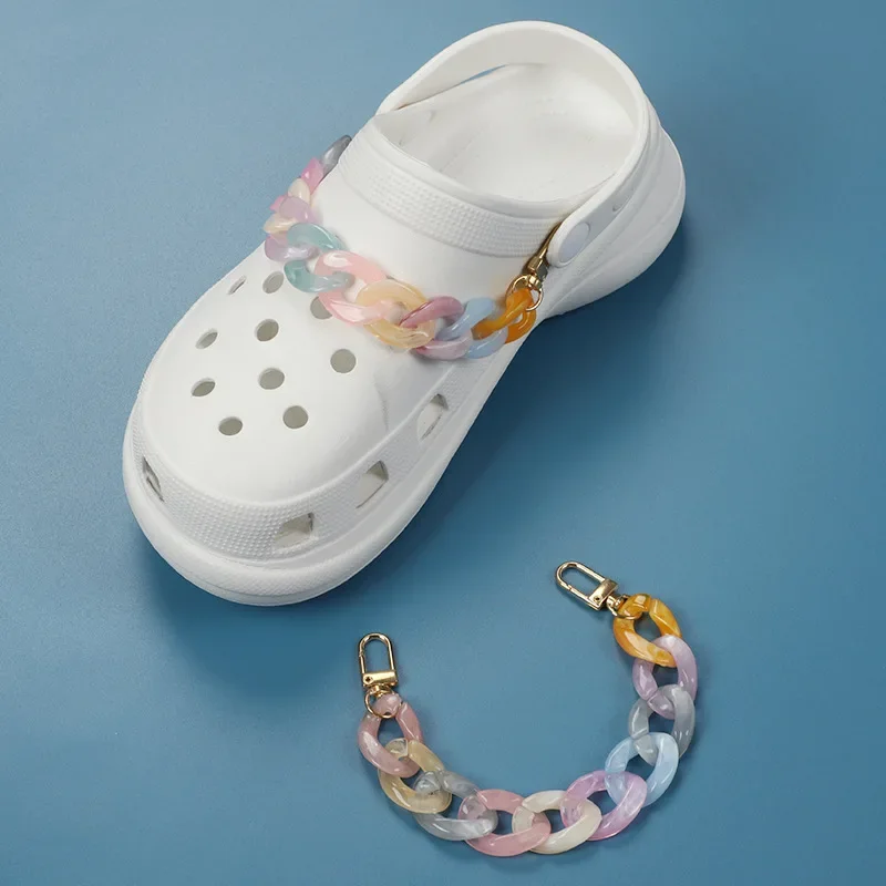 Einteilige Kette Schuhe Charms Kunststoff Perle Macaron Zubehör für Clogs Schuh Dekorationen Mann Kinder Geschenke – Detail 17