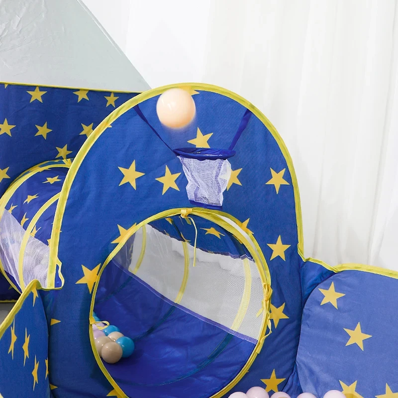 3 in 1 Portable Spaceship Tent Baby Tunnel Toy Tent Baby Balls Pool Wigwam for Children Campaign Tent Baby Playpen 3