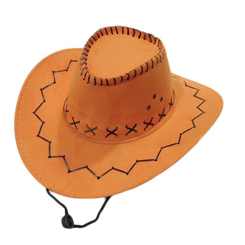 Western cowboy hat knight hat men and women sun big edge outdoor performance pink cowboy big brim tourist sun outdoor hiking hat