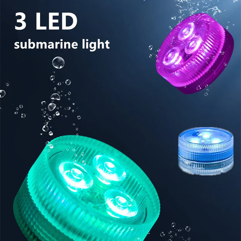 

3 LED Submarine Light IR Remote Control Underwater Light Christmas Vase Swimming Pool Decoration IP68 Waterproof Fishing Light