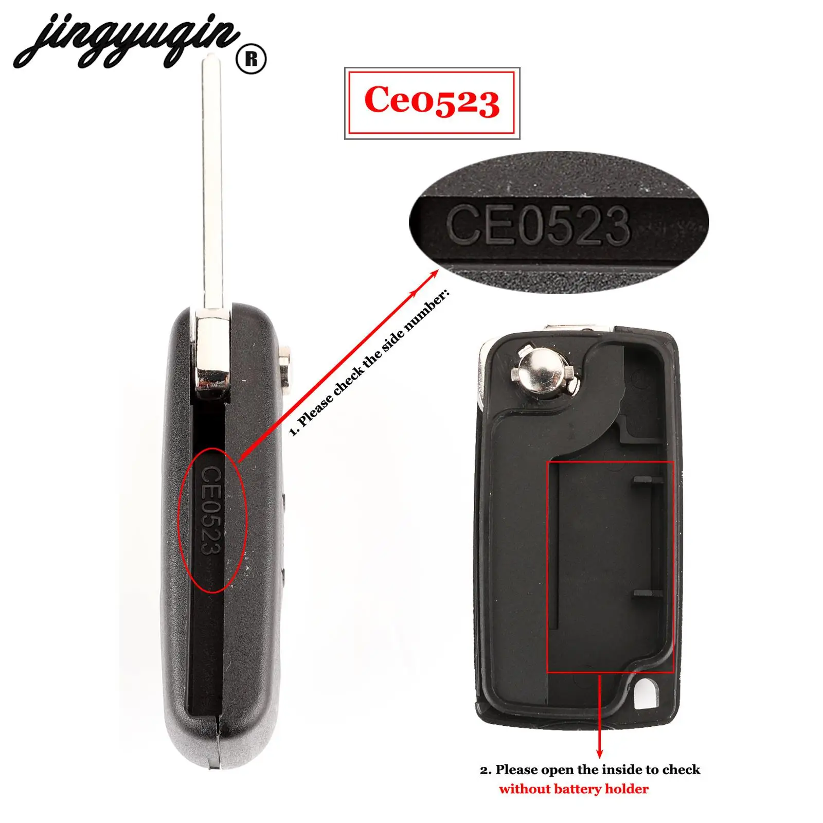 Premium Flip Remote Key Case Shell Fob with Blade - Jingyuqin