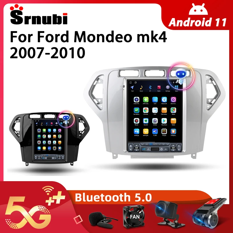 Srnubi Android 11.0 Car Radio for Ford Mondeo mk4 Galaxy A/C 2007-2010 Multimedia Video 2Din 4G WIFI GPS Carplay Navigation car with movie player