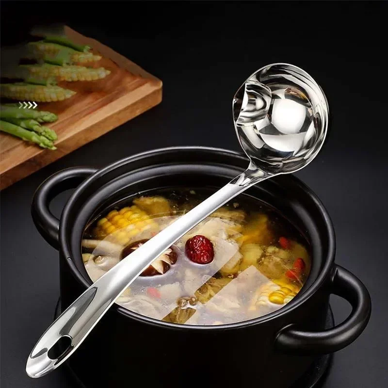 Stainless Steel Colander Spoon Soup Gravy Oil Fat Separator Yogurt Skimmer Kitchen Accessories