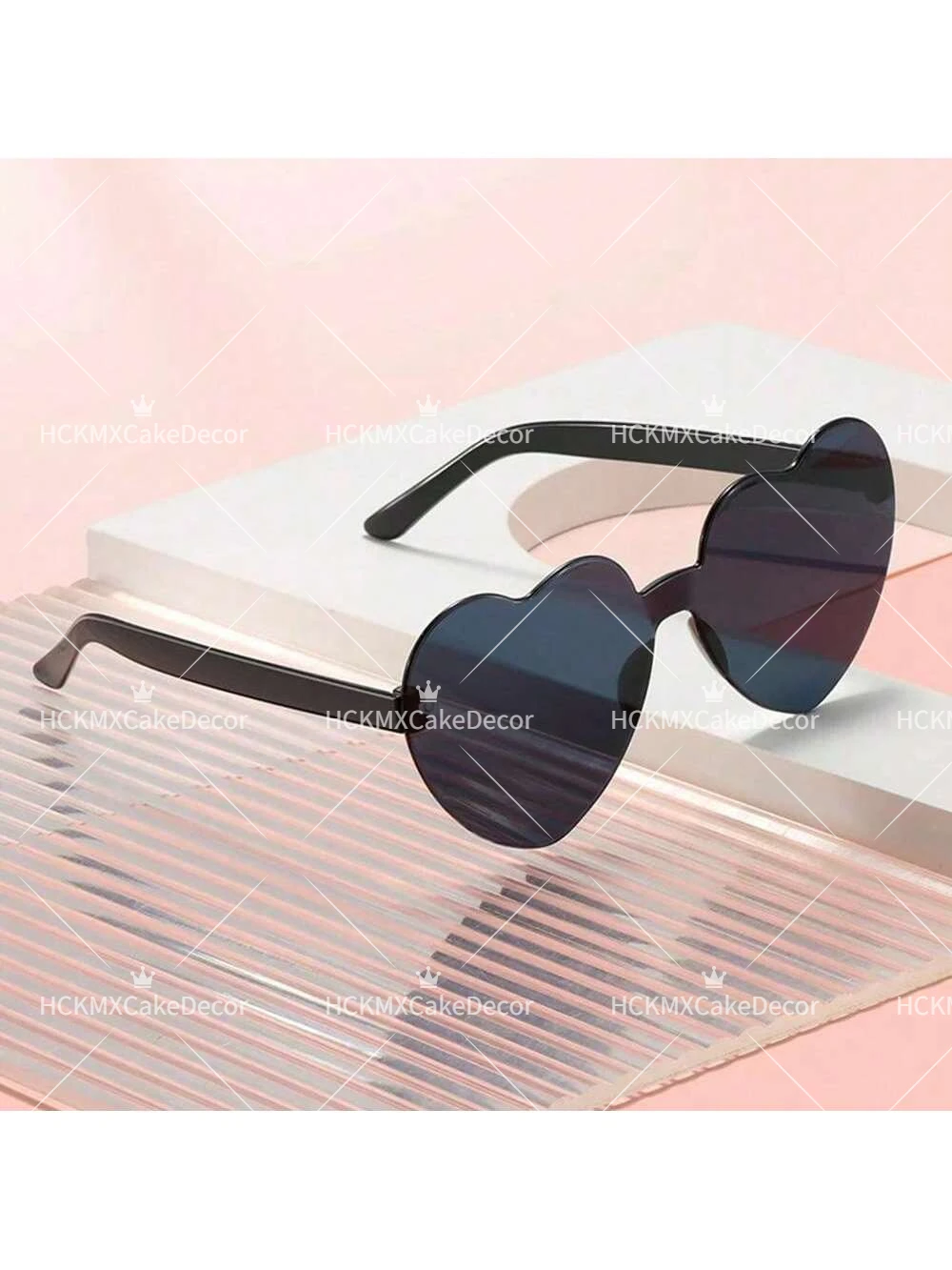 10/5 Stück herzförmige Sonnenbrillen, bunte transparente Herz-Sonnenbrillen für Damen und Herren, Party, Festival, Geburtstag, Hochzeit, Foto-Requisiten – Detail 2