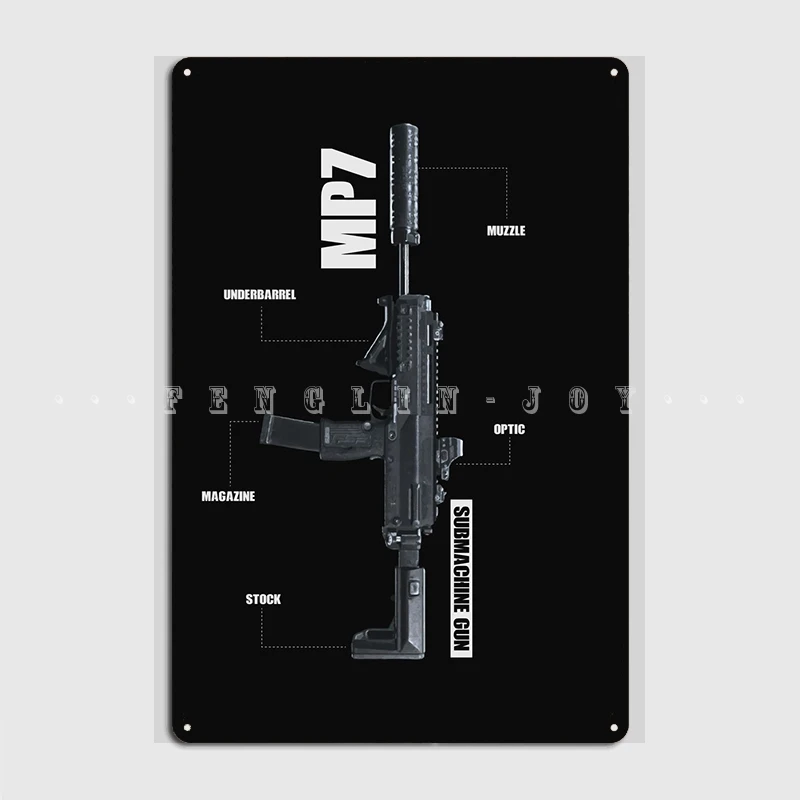 

Mp7 металлический знак для паба, кинотеатра, дизайнерский фотографический плакат