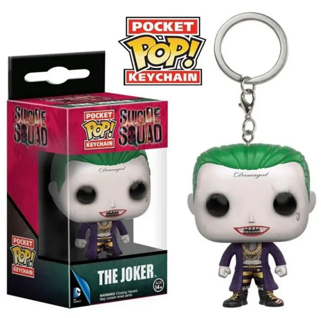 FunkoPop！KEY CHAIN JOKER HARLEYQUINN FUNKO Pocket New Suicide Squad The Joker Harley Quinn Pocket Pop