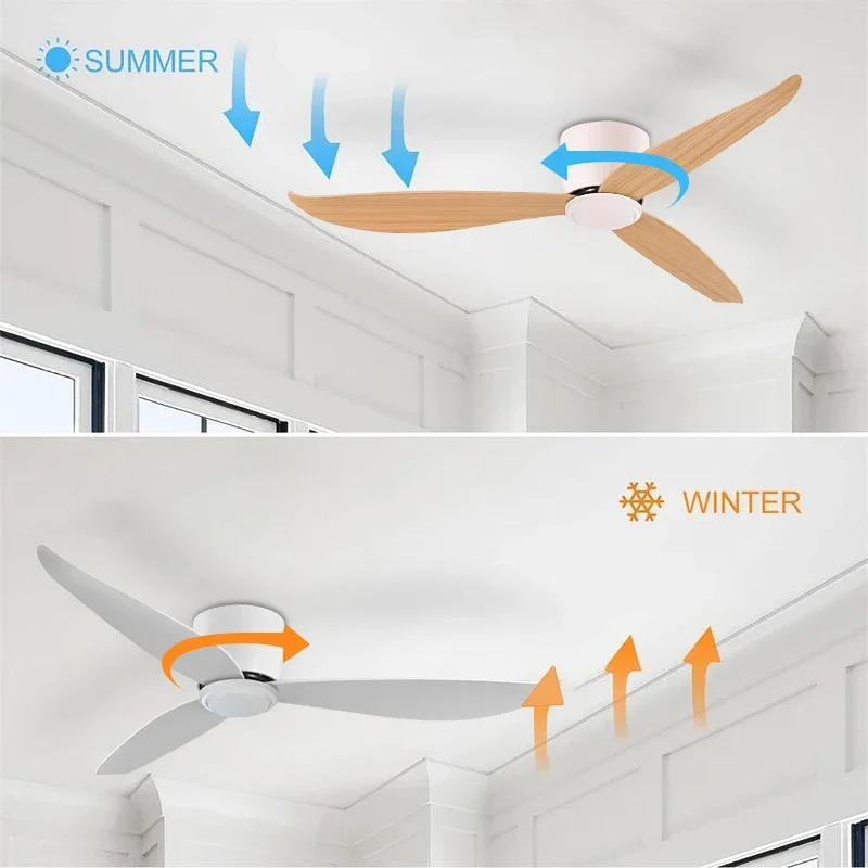 Ceiling Fan Bedroom Dining Room Living Room Intelligent Remote Control 6-Speed Nordic Style Home No Light 110-220v