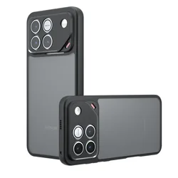 Transparent Shockproof Matte Acrylic Phone Case with Protective Bumper for Honor Win (Black)