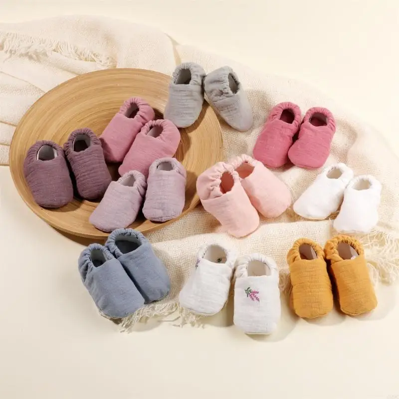 G99C 1 Pair Baby Booties Cotton Breathable Socks Shoes for Newborns Infant Boys Girls