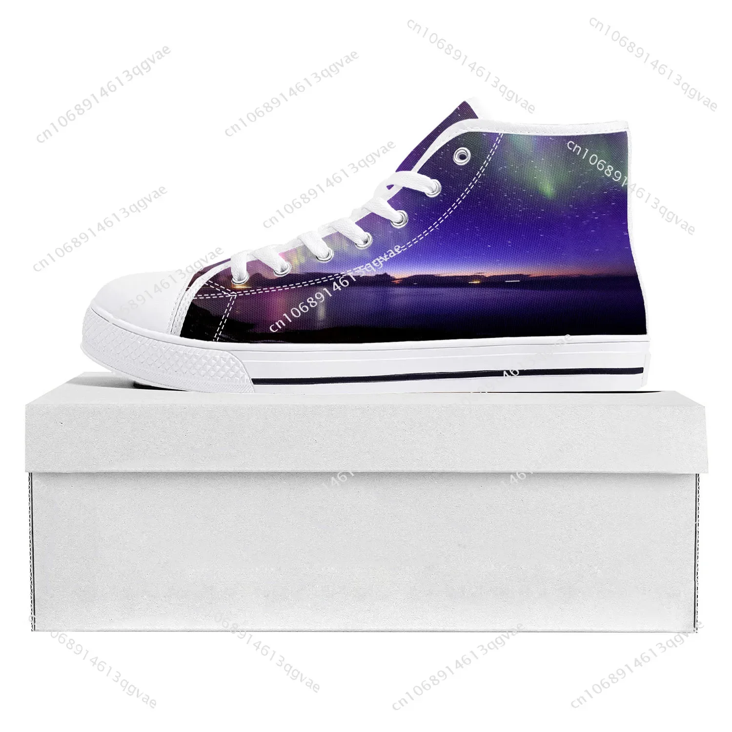 Northern Lights High Top Sneakers Mens Womens Teenager Canvas High Quality Sneaker Casual Custom Made Shoes Customize DIY Shoe
