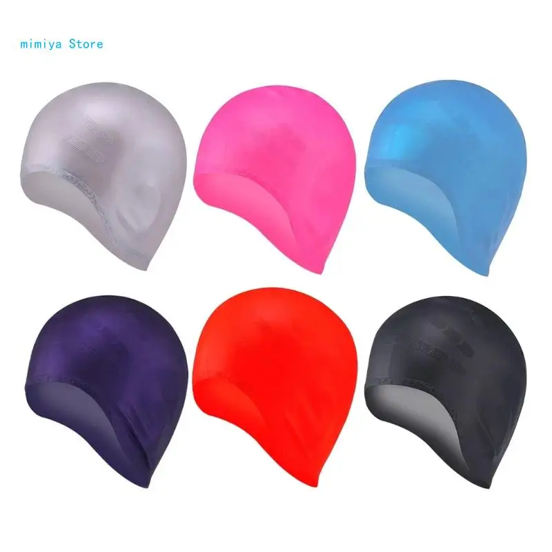 

pipi Pool Hat Hair Protections Silicone Pool Swimming Hat Swim Head Cover for Adult