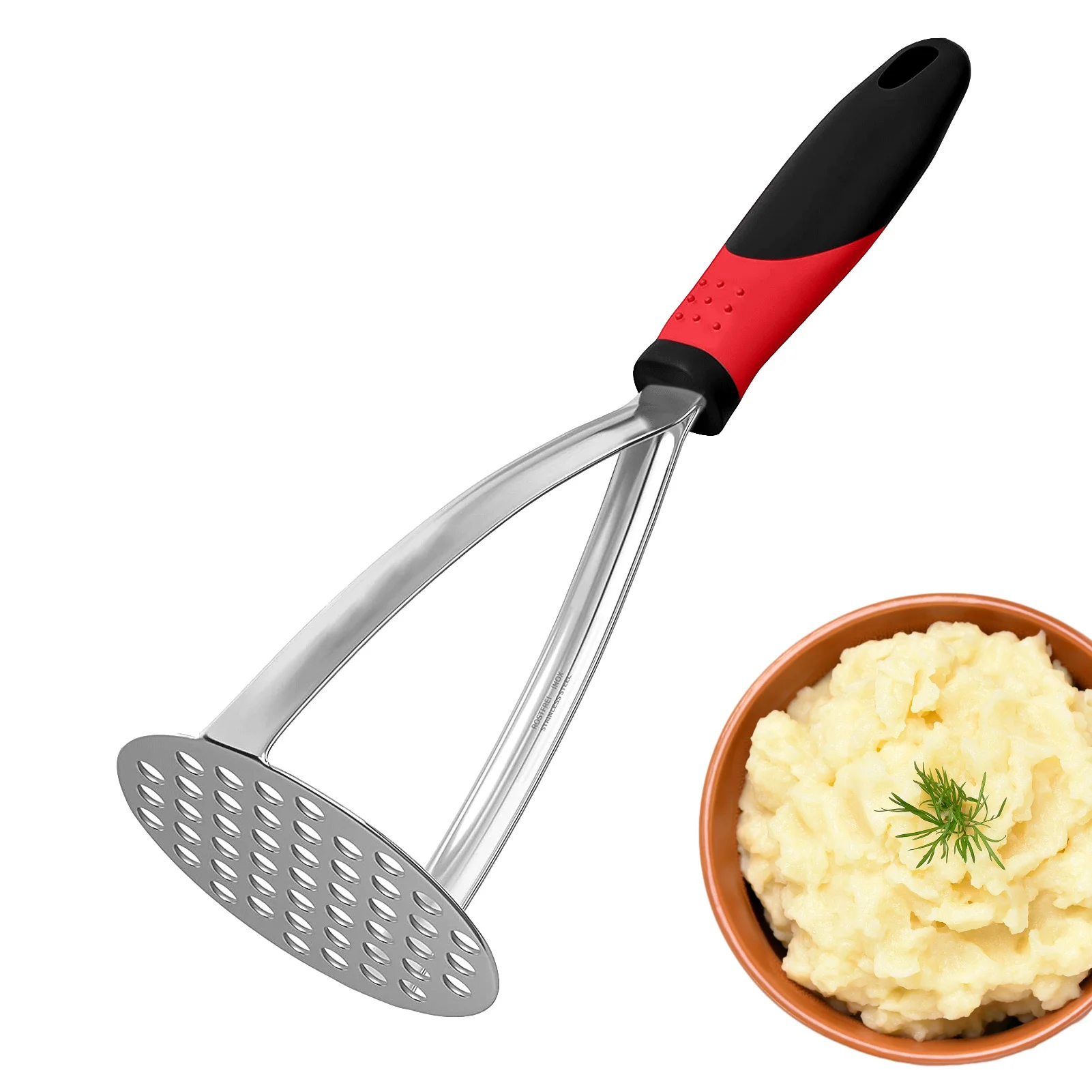 Pressed Potato Masher Ricer Puree Juice Maker Potato Pusher Smooth Mashed Potatoes Crusher Fruit Tools Stainless Steel Kitchen vegetable slicer vegetable chopper potato masher
