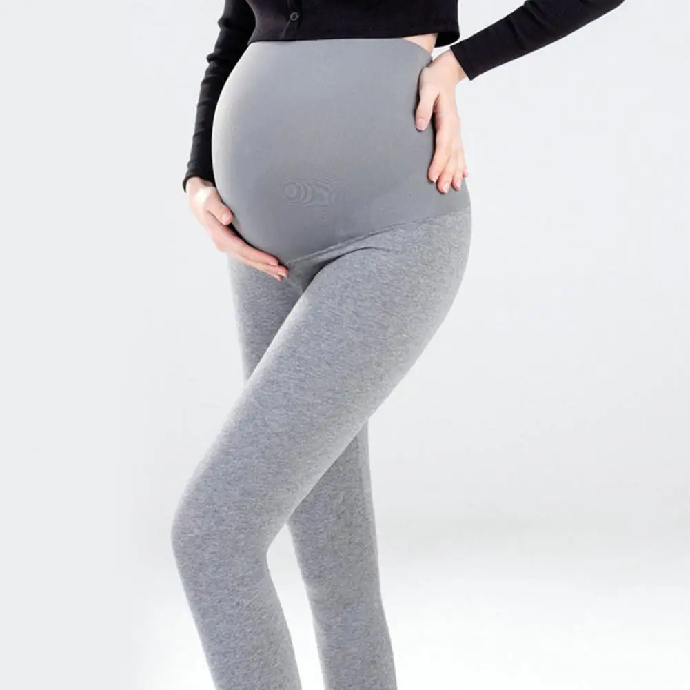 Stretchy Pregnancy Yoga Pants Stylish Leggings High Waist Skinny Pants for Pregnant Women with Belly Support Comfortable Knitted