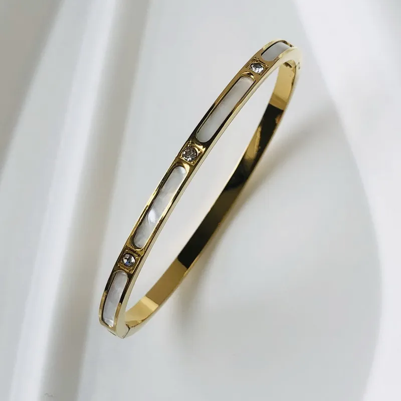 New Design Zircon inlaid Bracelets & Bangles for Women Gold Silver Color Stainless Steel Waterproof Luxury Brand Jewelry Gifts bangle bracelet stainless steel bracelet zircon bracelet