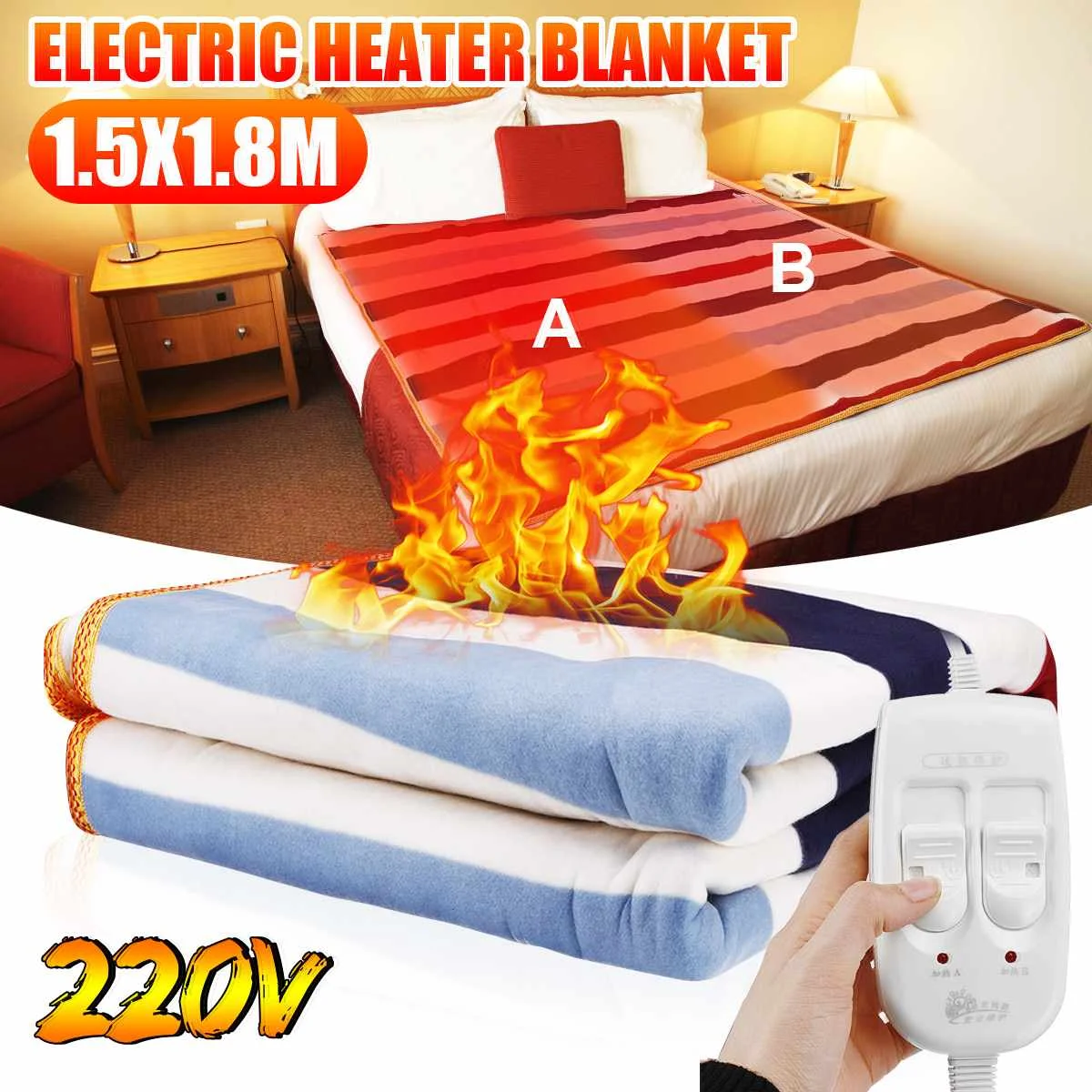150x180cm 220V Automatic Electric Heating Thermostat Throw Blanket Double  Body Warmer Bed Mattress Electric Heated Carpets Mat - AliExpress