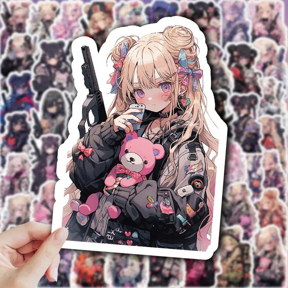 10/30/60PCS Anime Beautiful Girl Bear Killer Cool Sticker DIY Phone Laptop Luggage Skateboard Graffiti Decals Fun for Kid Toy 3