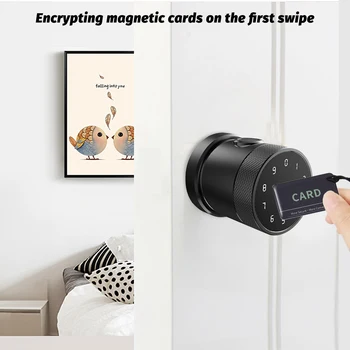 5 IN 1 Unlock Smart Door Lock Keyless Entry Biometric Door Knob with Keypad BT Tuya App Remote Control Password Fingerprint 3