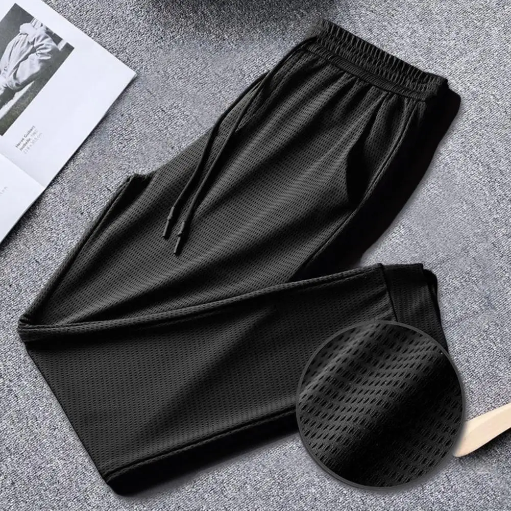 

Popular Men Trousers Handsome Feather Print Bottoms Pockets Ankle Tied Sweatpants Joggers Pants Slim