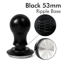 Premium Ripple Base Coffee Tamper with Leveling and Calibrated Constant Pressure (Rounded 53mm 54mm)