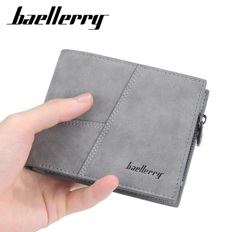 New Men's Wallet Horizontal Vertical Multi Card Slots Zippered Mini