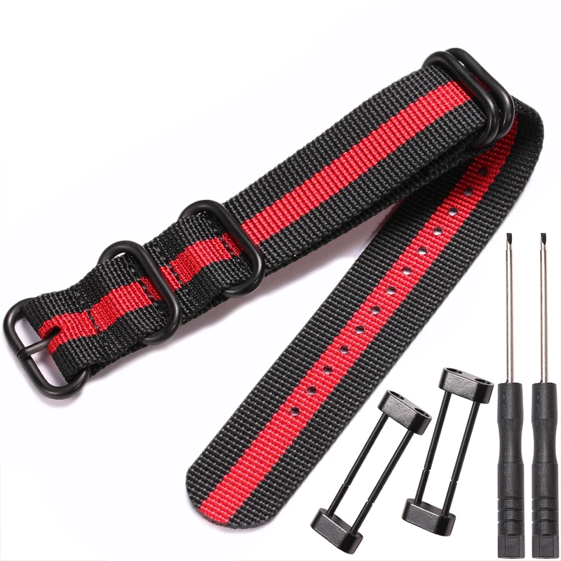 24mm Nylon Waterproof Smartwatch Band - Outdoor Sports Bracelet Accessory