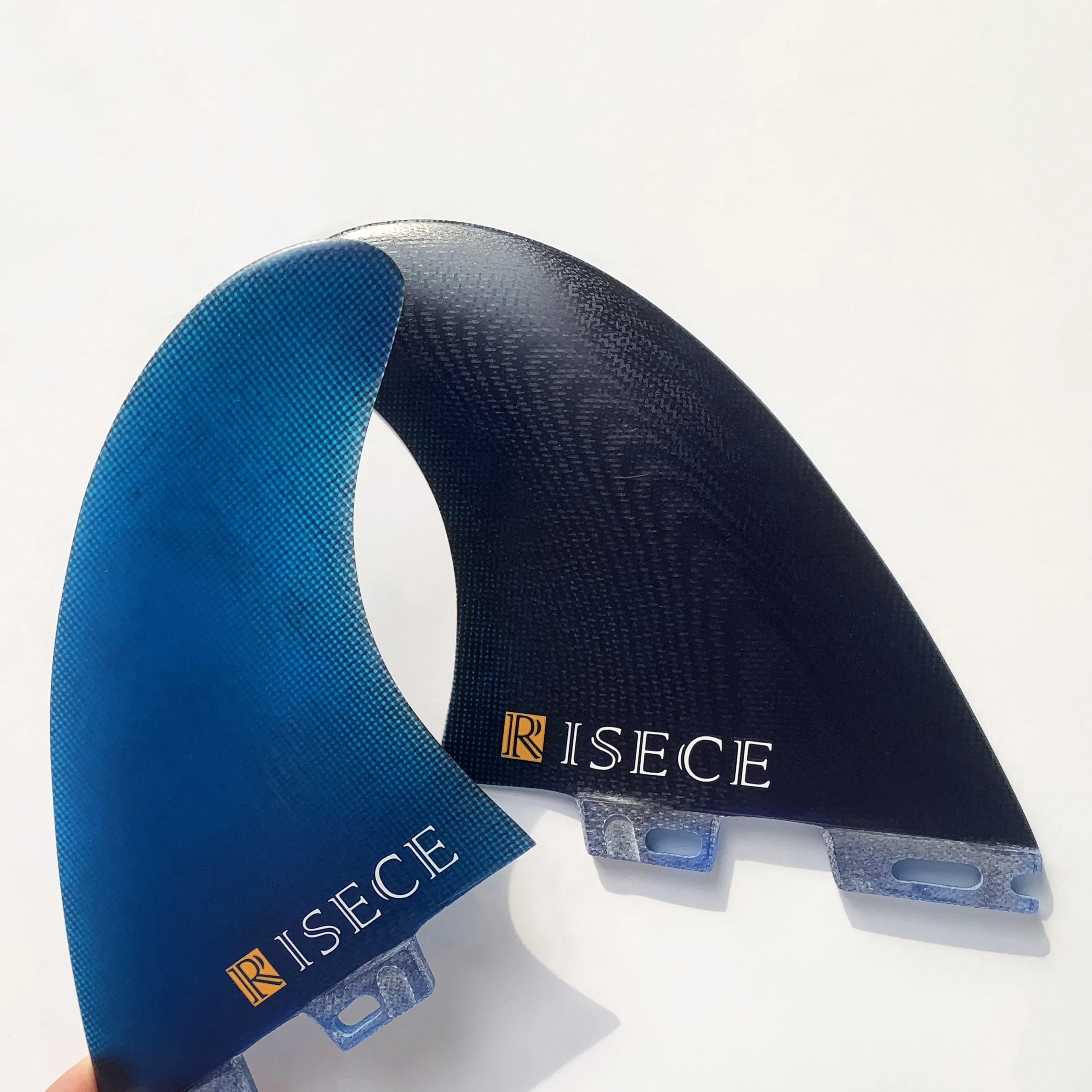 RISECE FCS II Power Twin Fins Performance Glass Black&Blue Twin Fins Surfboard Quillas Surfing