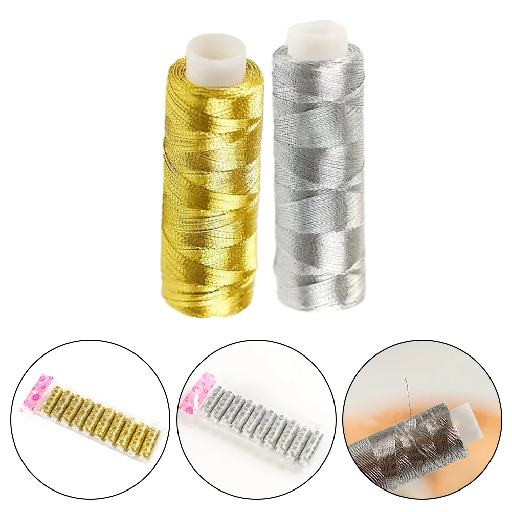 Premium Quality Silver and Gold Thread for Perfectly Finished Projects  Suitable for Patchwork and Home Sewing Machines