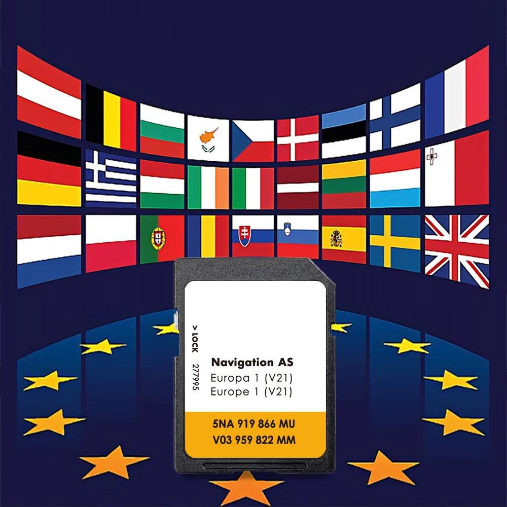 Original for VW Navi Navigation Data V21 Europa AS Update SD Card for Discover Media with Free Anti Fog Flim