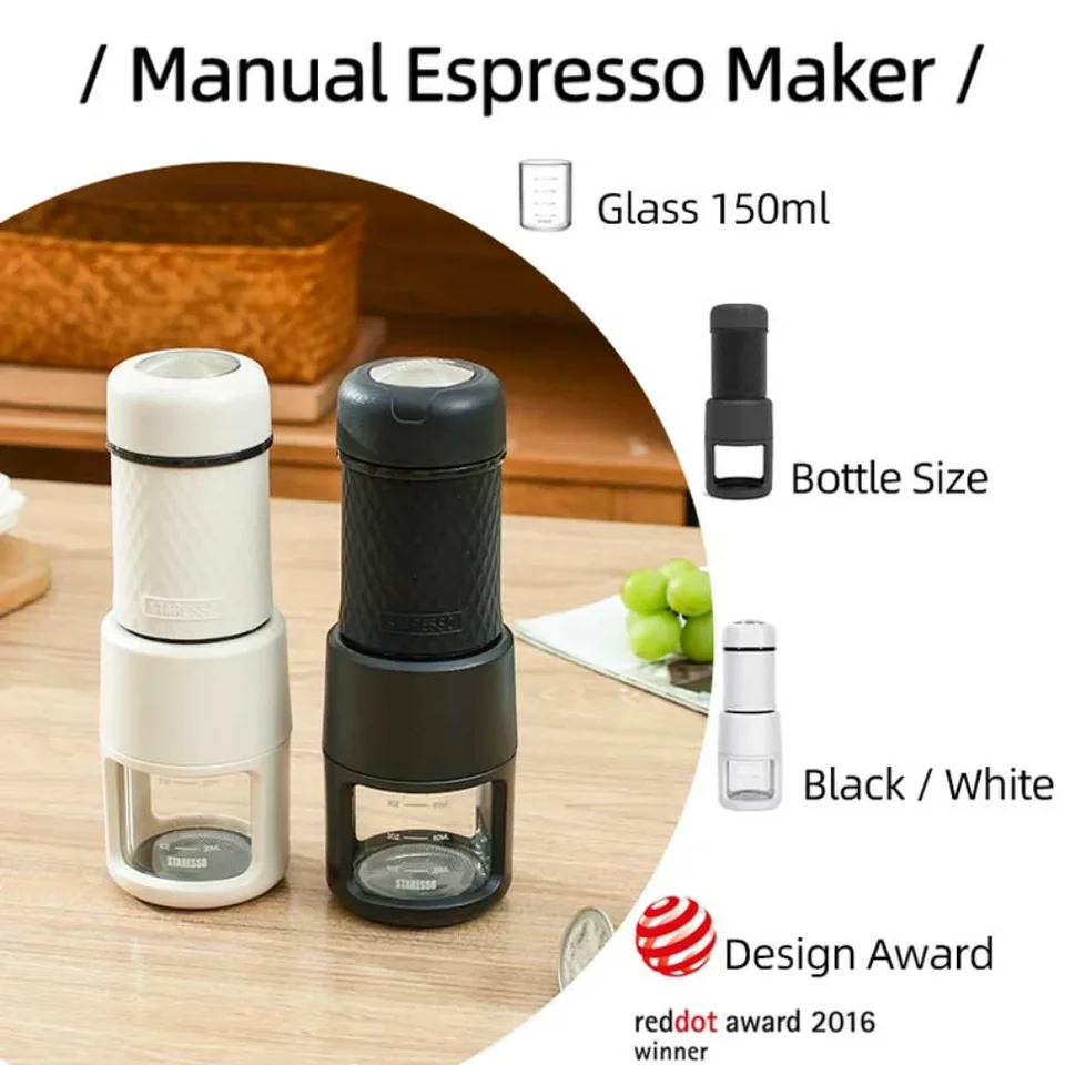 STARESSO Cafetera espresso portátil clásica, exclusiva cafetera de viaje 2  en 1 compatible con cápsulas originales Nespresso y compatibles, presión de  20 bares, cafetera manual para cocina y oficina : Precio Guatemala