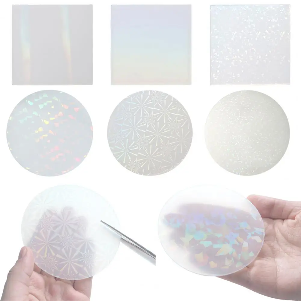 

Silicone Sheet Mold Holographic Flash Transfer Mirror Silicone Sheet Crystal Epoxy Resin Laser for Resin Crafts Glitter Sequin