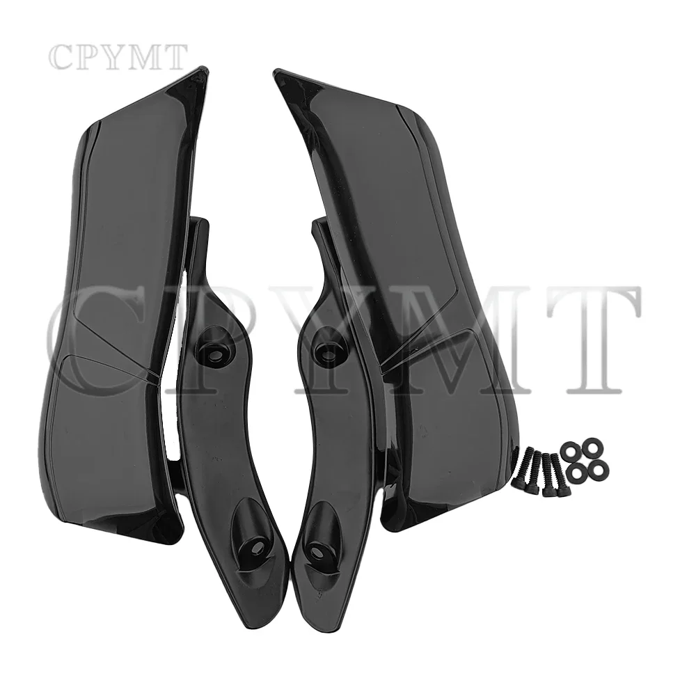 fit For Harley Road Glide FLTRX 15-Up Black Motorcycle Upper Batwing Fairing Accents Air Deflector Adjustable Wind Deflector