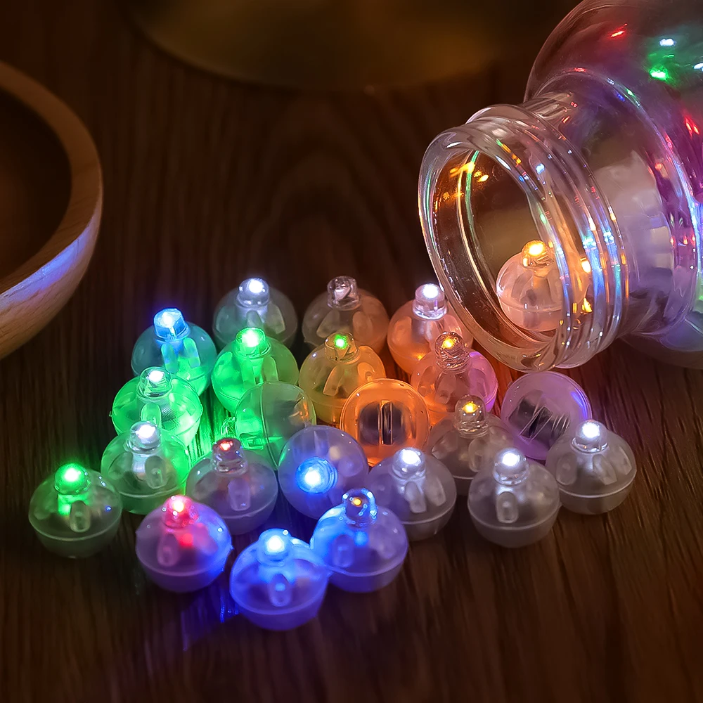 Mini LED Light 50/10Pcs Colorful Flashing Luminous Tumbler Ball Lamp Lantern for Christmas Wedding Party Decorations mini led light