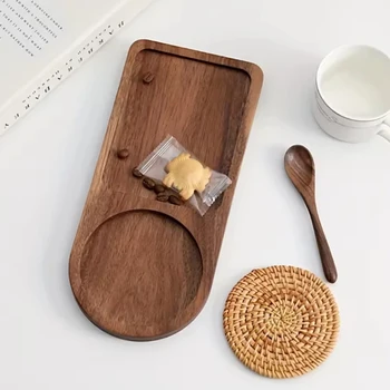 Vassoio da caffè Piatto in legno Vassoio da colazione per servire cibo Ospitalità Caffè Articoli da tè Decorazione Accessori per la decorazione della tavola