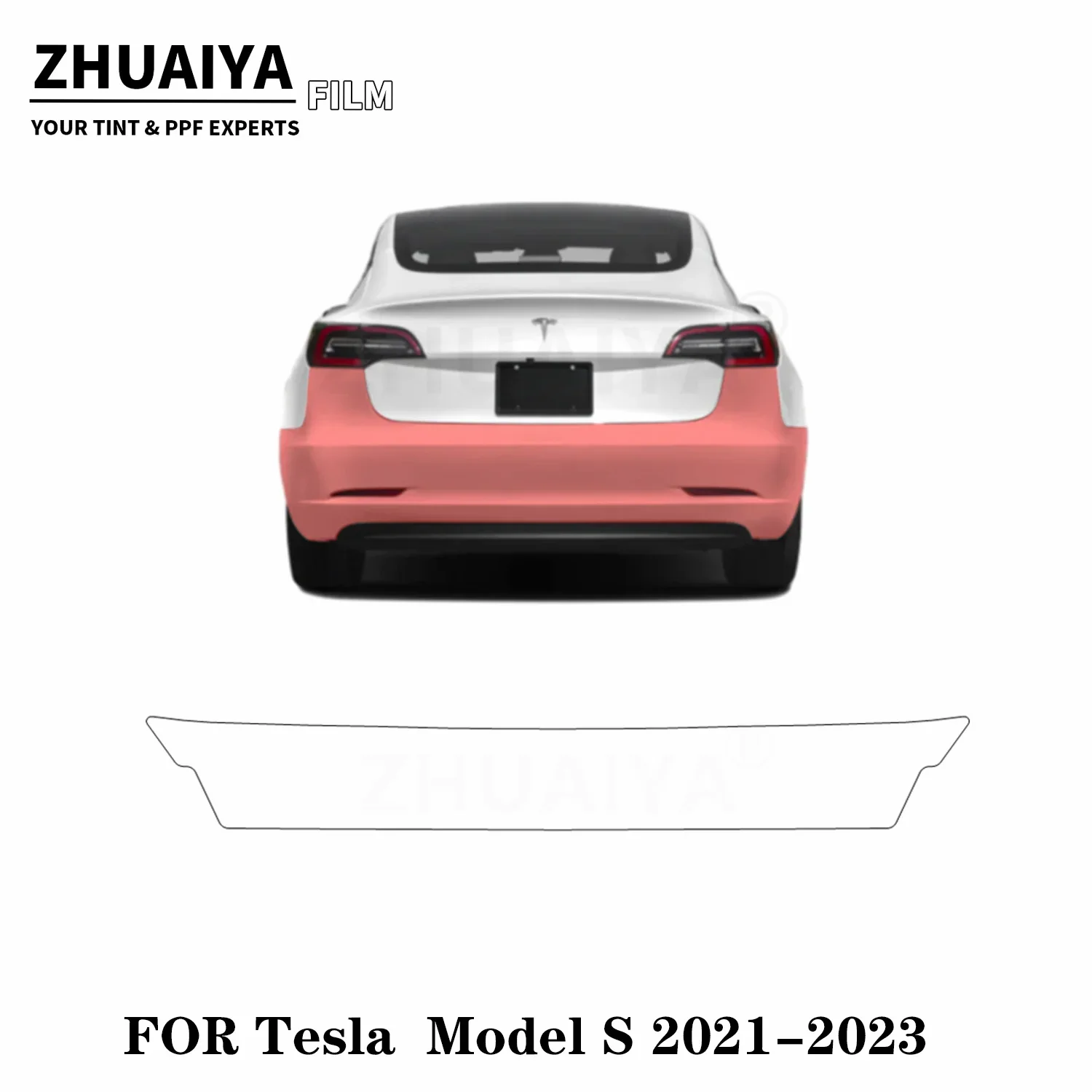 

Защитная пленка для заднего бампера Tesla Model S PPF 8mil 2021 2022 2023