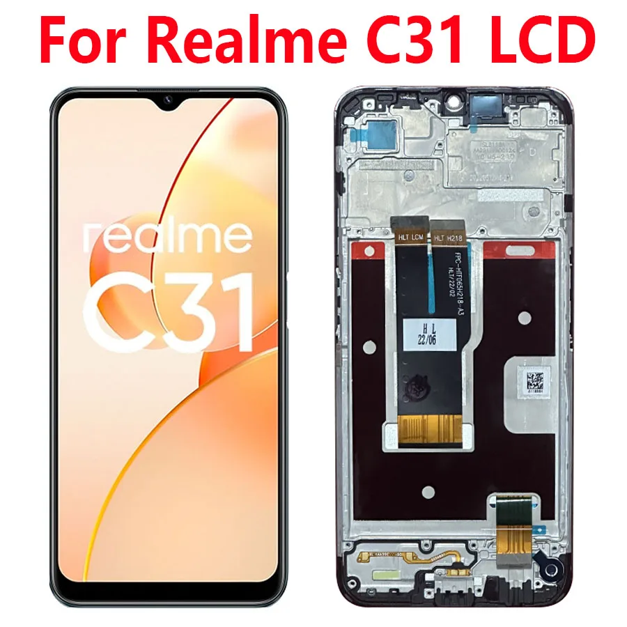 

6.5'' Original For Realme C31 LCD Display Screen Touch Panel Digitizer Replacement Parts For Realme C31 LCD With Frame RMX3501
