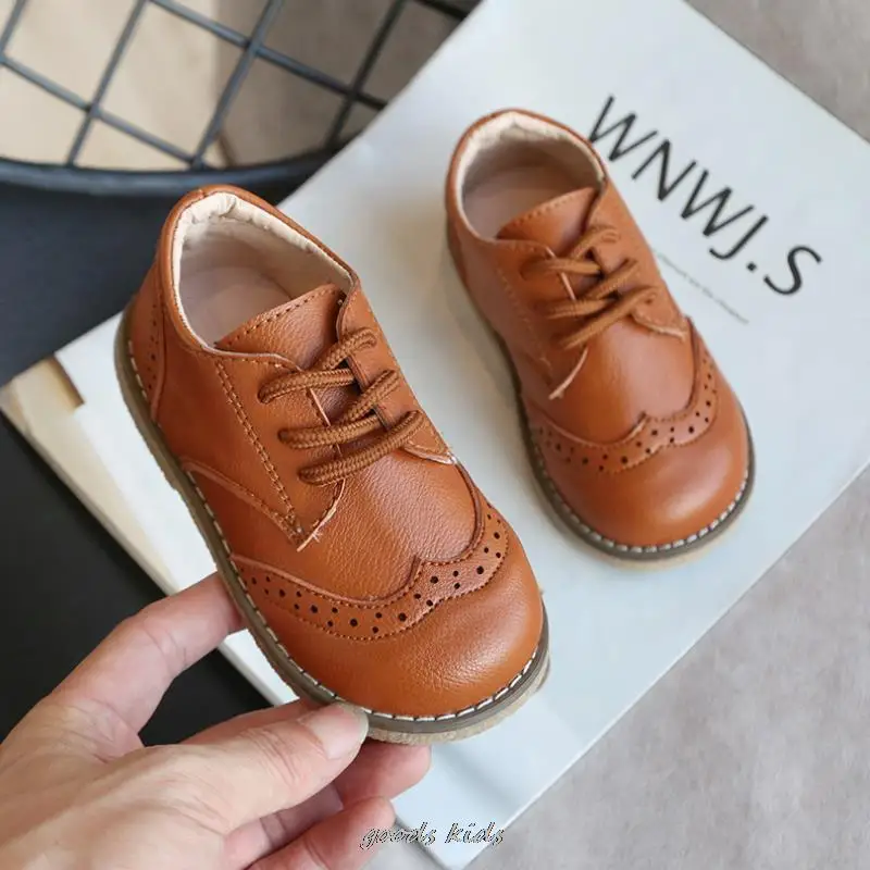 New Spring Autumn Children Leather Shoes For Boys Girls Casual Shoes Kids Soft Bottom Casual Outdoor Baby Sneakers