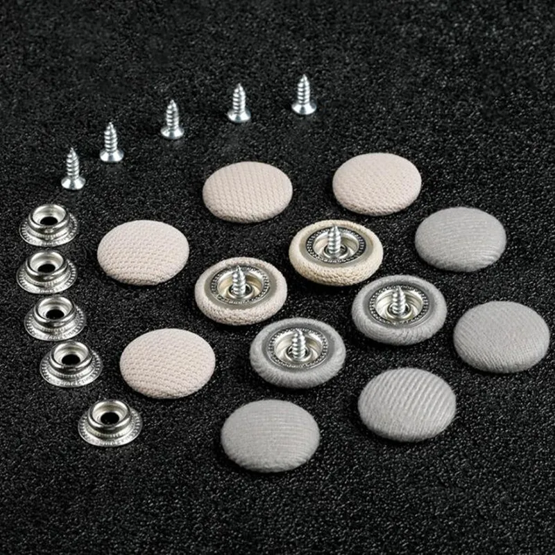 Lot 12 Rivets De Fixation Pour Plafond Voiture – Boucles Pression, Réparation Tissu Intérieur Toit, Noir - 2