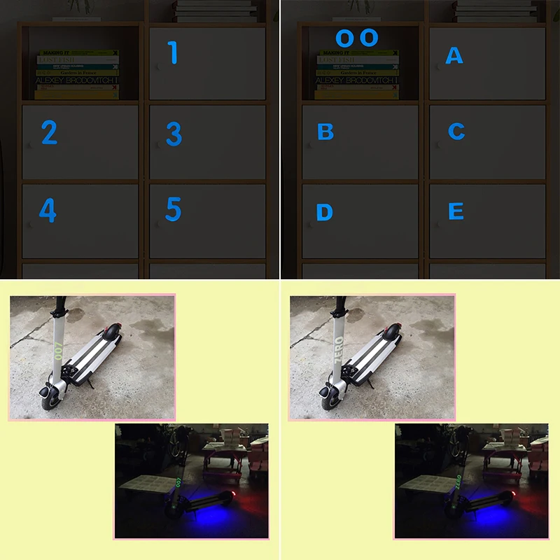 Decorative Stickers Number Alphabet Letter Luminous Wall Switch Laptop Furniture Motorcycle Car Scrapbooking Diary