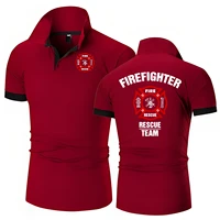 Polo de l'équipe de sauvetage de pompier pour hommes, mode d'été à manches courtes, haute qualité, décontracté, assorti avec tout, Slim Fit 2