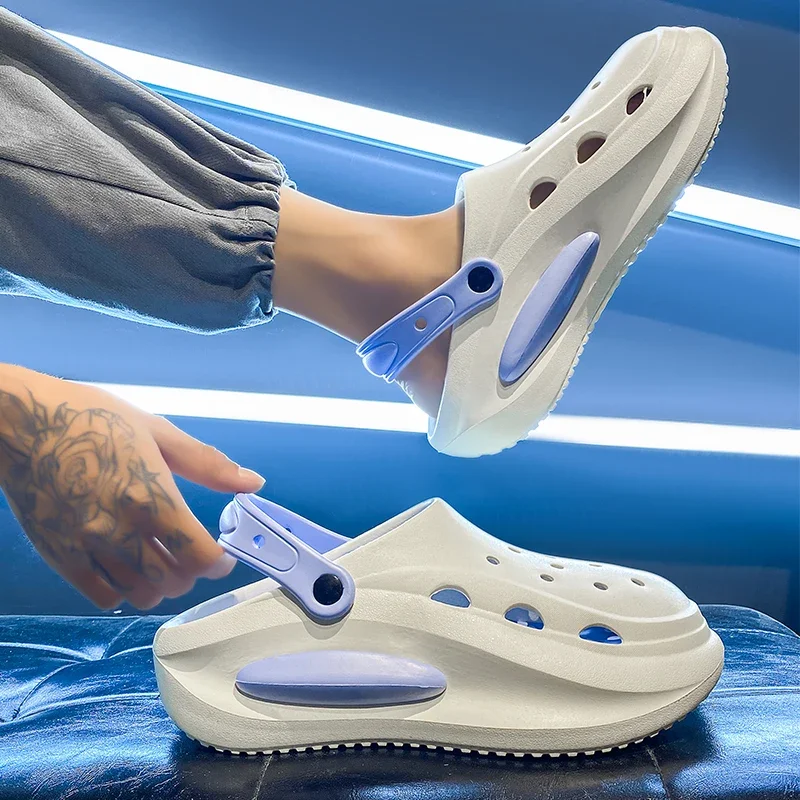 2025 Men and women's new summer thick sole anti-slip wear comfortable sandals beach breathable couple casual slippers men shoes