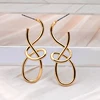 Vintage Metal Knitted Dangle Earrings for Women Personalized Fashion Distorted Irregular Geometry Drop Earrings Punk Jewelry 1