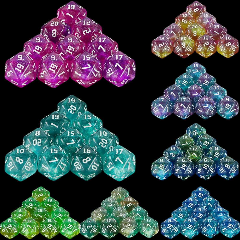 D20 Dice Set 10pcs DND Polyhedral Dice for DND TRPG Board Game ...