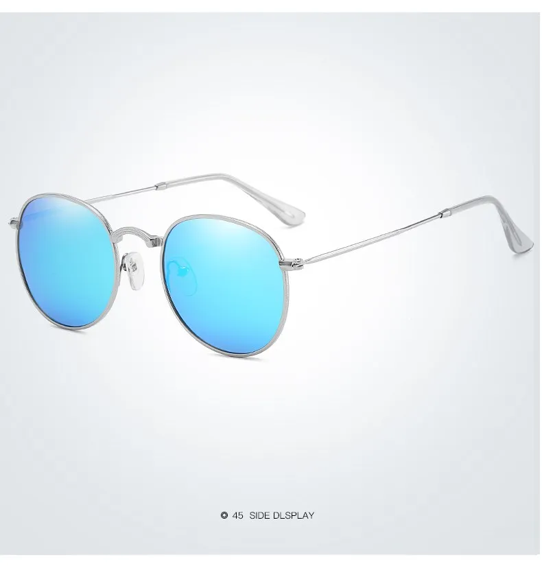 Klassische Vintage Runde Polarisierte Sonnenbrille Männer Marke Designer Polaroid Sonnenbrille Frauen Metall Rahmen Schwarz Objektiv Brillen_voghion.com