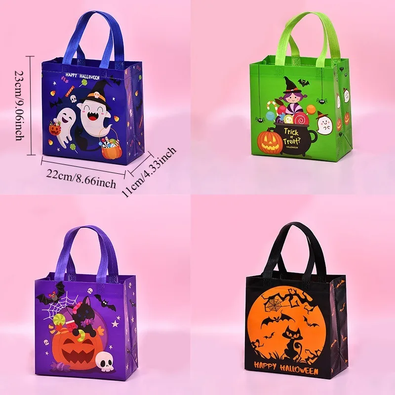 Colorful Non Woven Halloween Treat Bags for Kids Party Favors