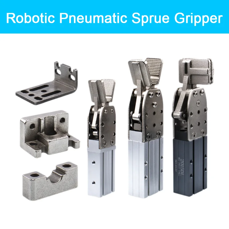 กริปเปอร์กระบอกลมสำหรับเครื่องจักรหุ่นยนต์ แคลมป์ปลายหุ่นยนต์แบบกระทำคู่แบบกระทำเดี่ยว 2015D 1615D 1